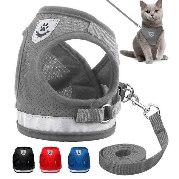 Breathable Mesh Pet Harness & Leash