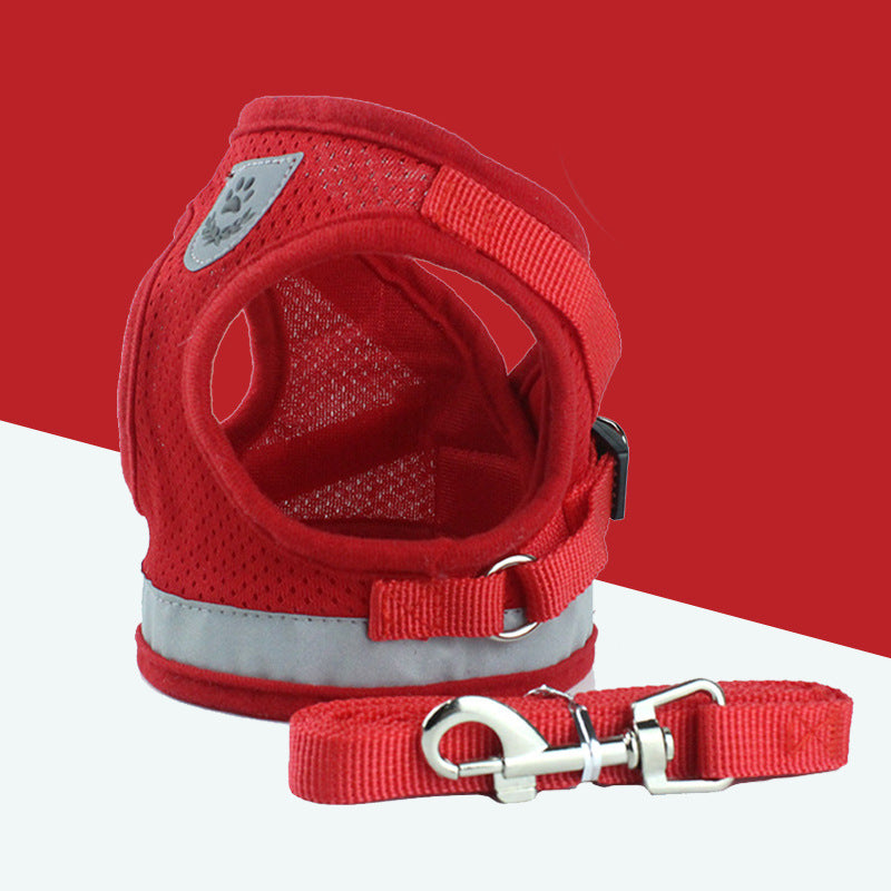 Breathable Mesh Pet Harness & Leash
