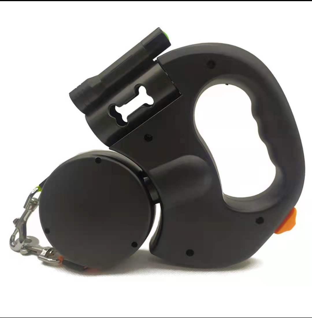 Reflective Dual Retractable Dog Leash with Lights