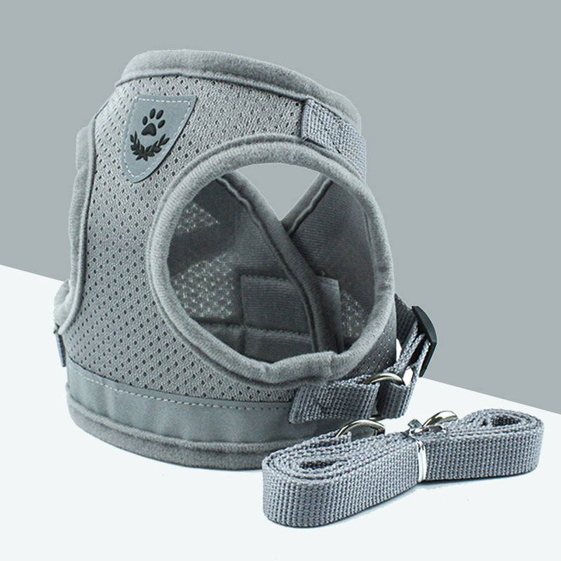 Breathable Mesh Pet Harness & Leash