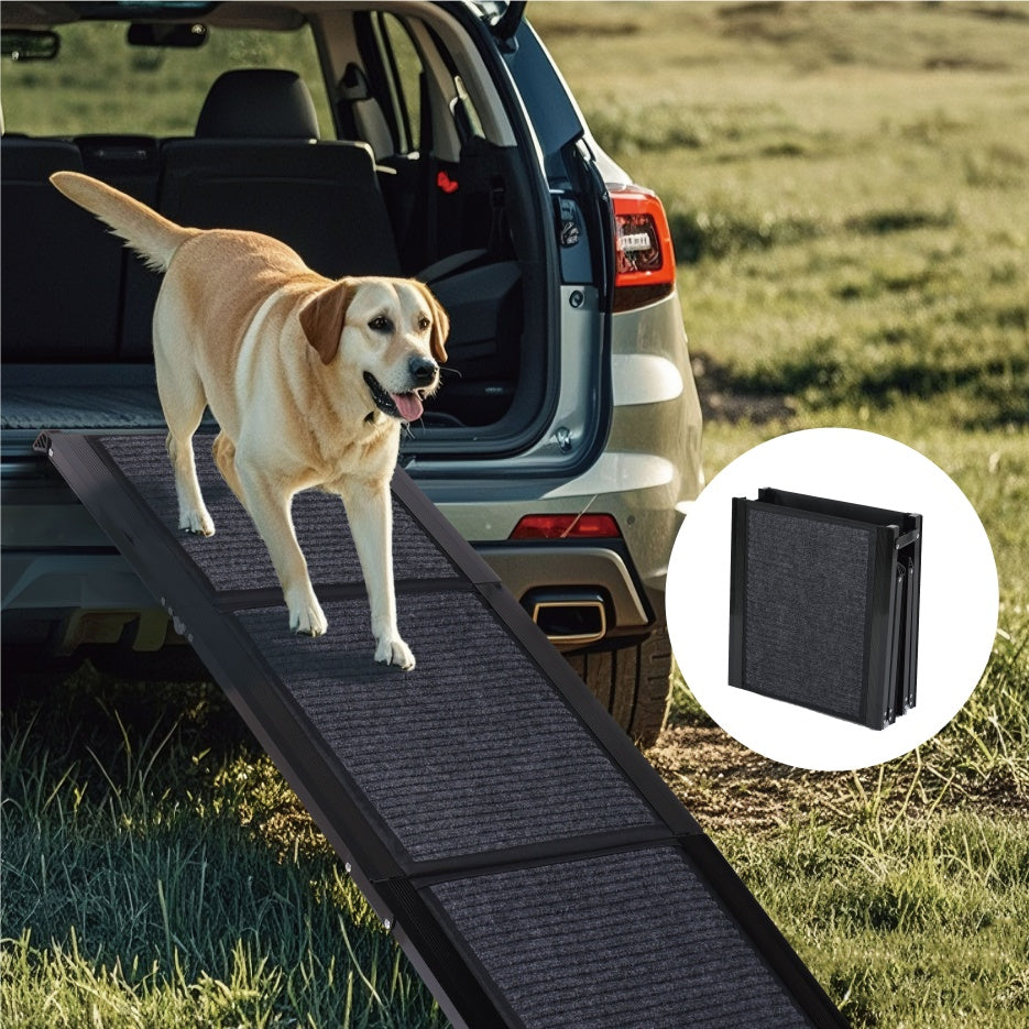 Dog Ramp For Car 65inchX17.2inch Large Folding Pet Stair Ramps For Truck, SUV, With Non-Slip Surface, Up To 250LBS, Outdoor Dog Car Ramp For Medium & Large Dogs, Portable Pet Steps