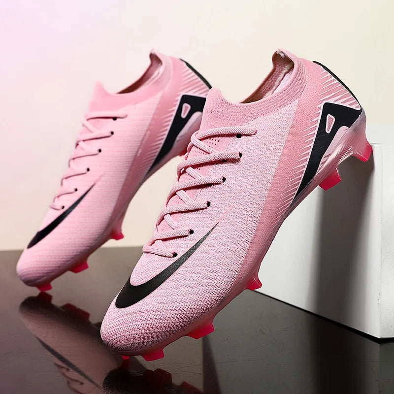 New Men Football Boots Cleats Long Spikes Outdoor Sport Soccer Shoes Adult Training Boys Non Slip Breathable Match Comfortable