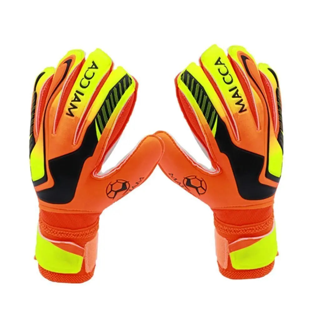 1 Pair Non-Slip Soccer Goalie Gloves Wear-Resistant Protective Fingers Game Goalkeeper Gloves Adjustable Anti Slip
