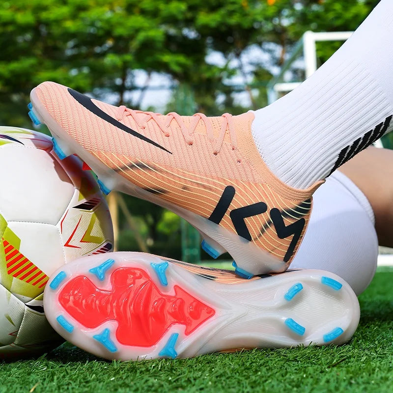 Men Soccer Shoes Grass Cleats High-top Ultralight Sneakers Football Boots Non-Slip High-quality Match Indoor Hot-selling Outdoor