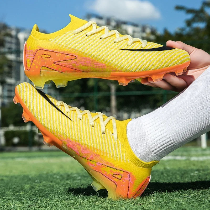 New Men Football Boots Sport Boys Soccer Shoes Adult Cleats Long Spikes Outdoor Training Non Slip Breathable Match Comfortable