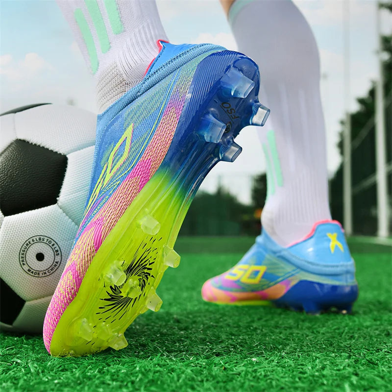 F50 Men Women Football Shoes Ultralight Outdoor Turf Unisex Soccer Shoes Match Non Slip Resistant Original Football Field Boots