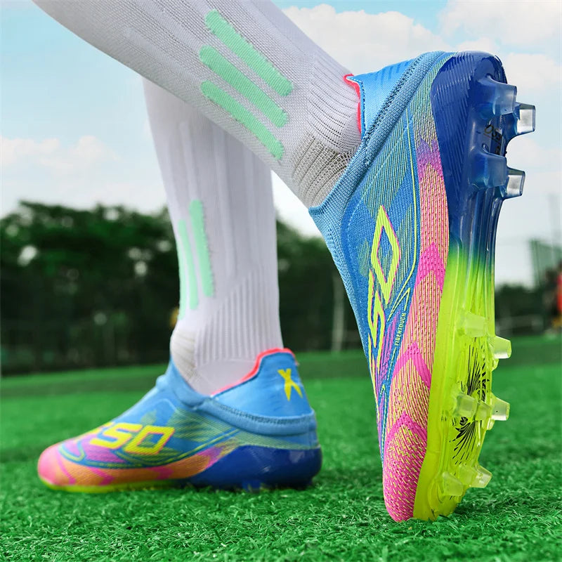 F50 Men Women Football Shoes Ultralight Outdoor Turf Unisex Soccer Shoes Match Non Slip Resistant Original Football Field Boots