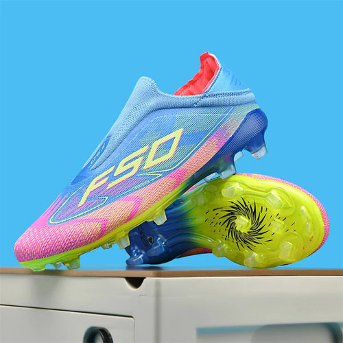 F50 Men Women Football Shoes Ultralight Outdoor Turf Unisex Soccer Shoes Match Non Slip Resistant Original Football Field Boots