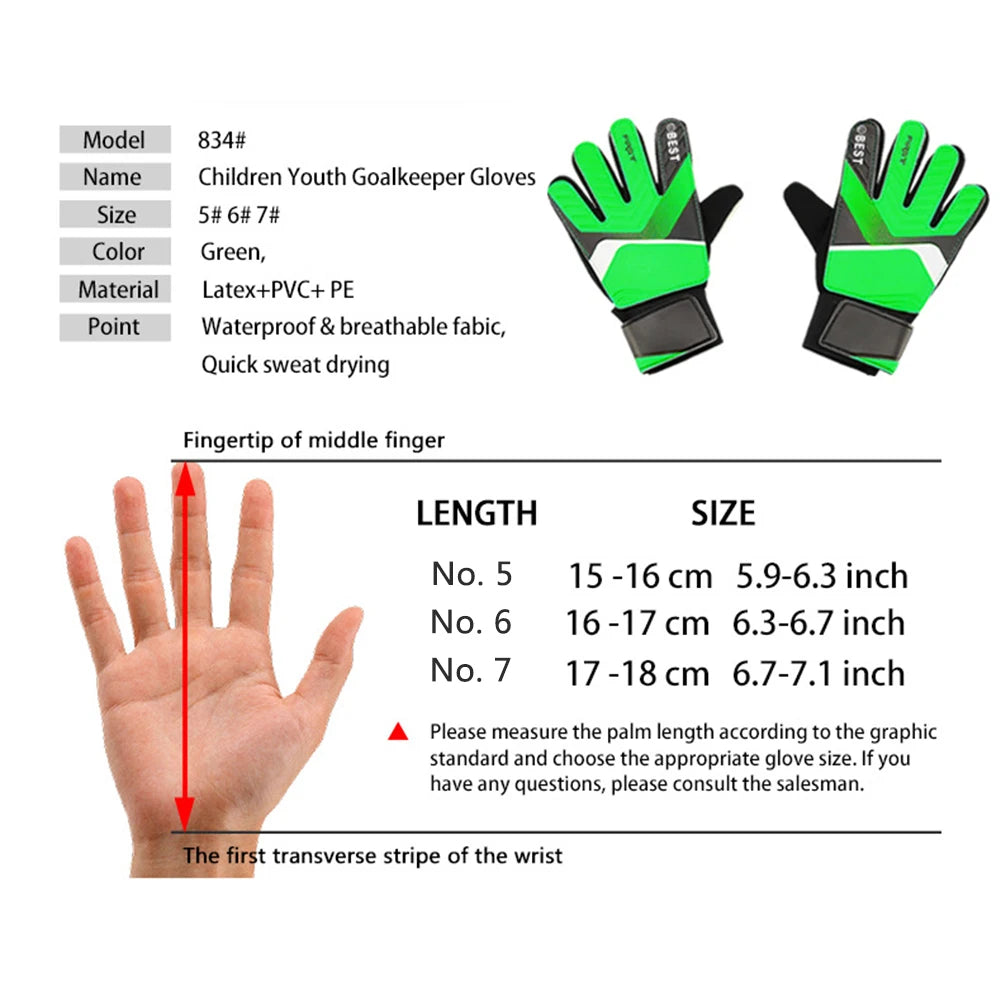 Soccer Gloves Latex Support Football Goalkeeper Gloves Finger Protection Anti-Slip Training Soccer Goalie Gloves for Kids Adults