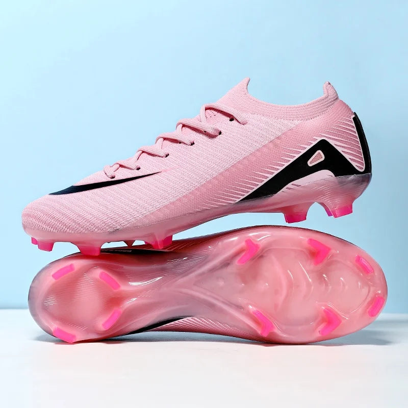 New Men Football Boots Cleats Long Spikes Outdoor Sport Soccer Shoes Adult Training Boys Non Slip Breathable Match Comfortable