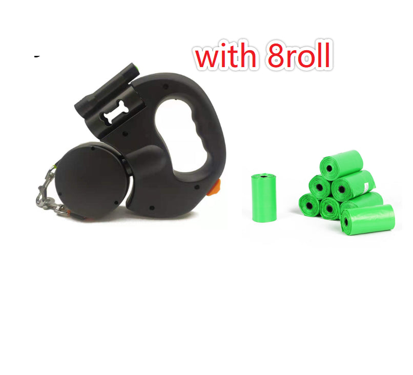 Reflective Dual Retractable Dog Leash with Lights